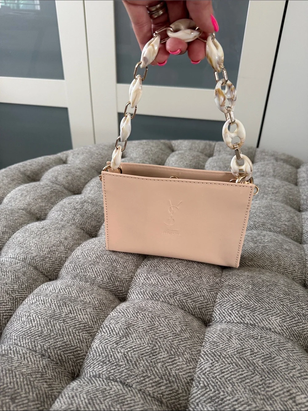 Yves Saint Laurent Blush Patent Leather Chain Wristlet - Picture 7 of 7